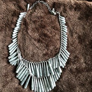 All Saints Gray Metal Bead Necklace